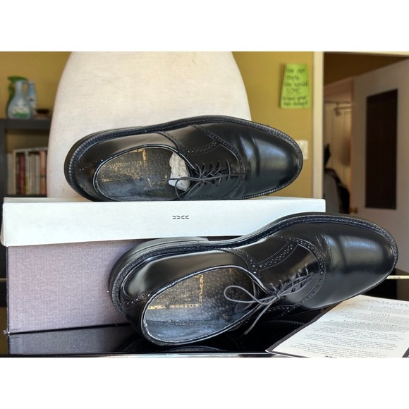 Vtg Men\'s Johnston & Murphy Black BILTRITE Polished Leather Oxford Dress Shoes main image 4